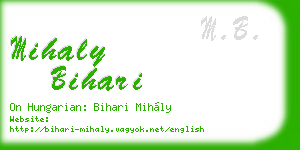 mihaly bihari business card